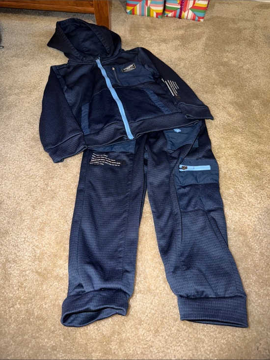 Athletic Works Other - Athletic Works Navy Blue Hoodie & Pants Set with Light Blue Accents